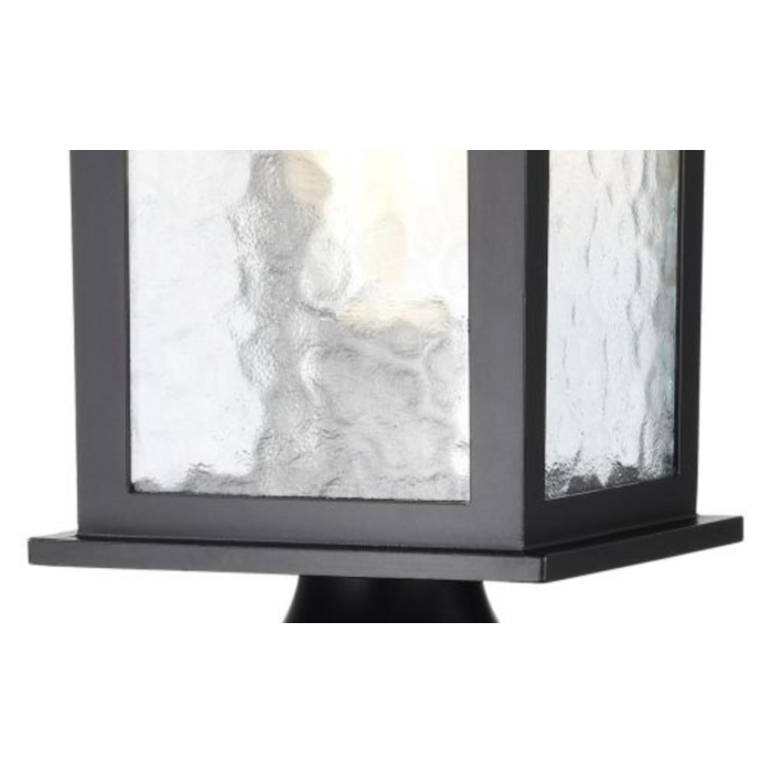 Nuvo 60-5957 Stillwell Collection Outdoor 17 inch Post Light Pole Lantern; Matte Black with Clear Water Glass