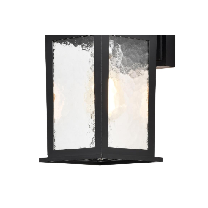Nuvo 60-5959 Stillwell Collection Outdoor 13 inch Wall Light; Matte Black Finish with Clear Water Glass
