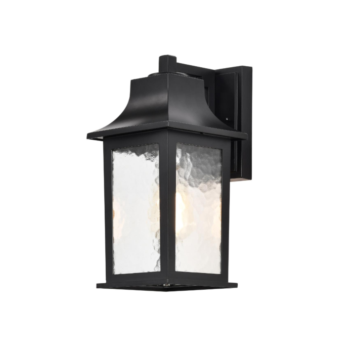 Nuvo 60-5959 Stillwell Collection Outdoor 13 inch Wall Light; Matte Black Finish with Clear Water Glass