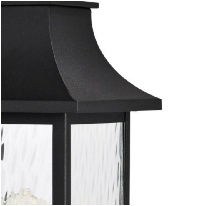 Nuvo 60-5995 Austen Collection Outdoor 20 inch Post Light Pole Lantern; Matte Black Finish with Clear Water Glass