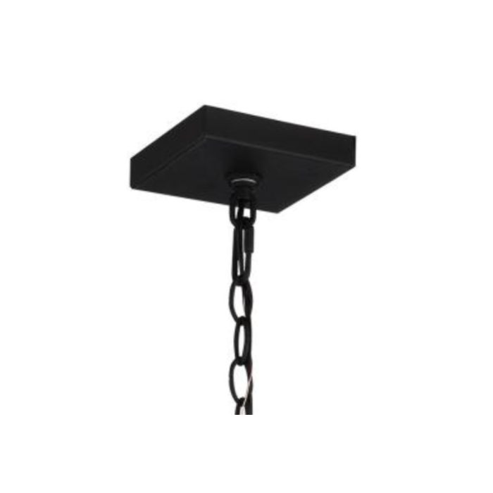 Nuvo 60-5996 Austen Collection Outdoor 17 inch Hanging Light; Matte Black Finish with Clear Water Glass