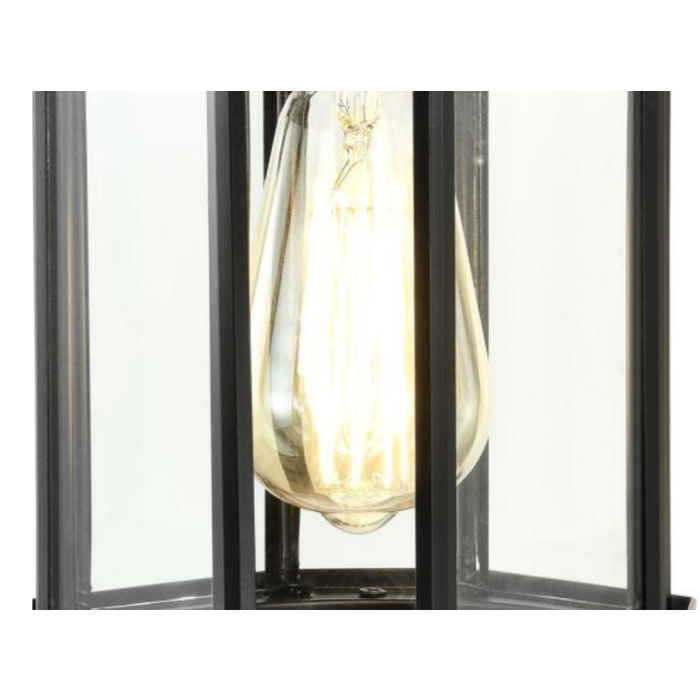 Nuvo 60-6119 Hopkins Outdoor Collection 12 inch Small Wall Light; Matte Black Finish with Clear Glass