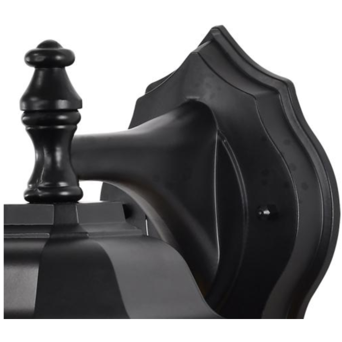 Nuvo 60-6119 Hopkins Outdoor Collection 12 inch Small Wall Light; Matte Black Finish with Clear Glass