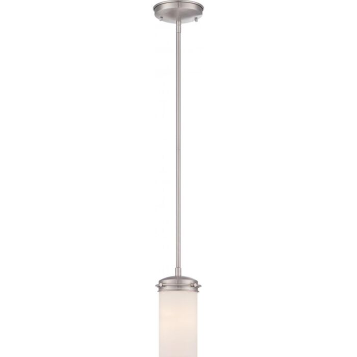 Nuvo 60-615 Empire - 1 Light Mini Pednant with Satin Frosted Glass Shade - Brushed Nickel 