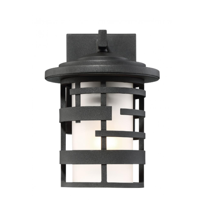 Nuvo 60-6402 Lansing - 1 Light 12" Wall Lantern with Etched Glass - Textured Black Finish
