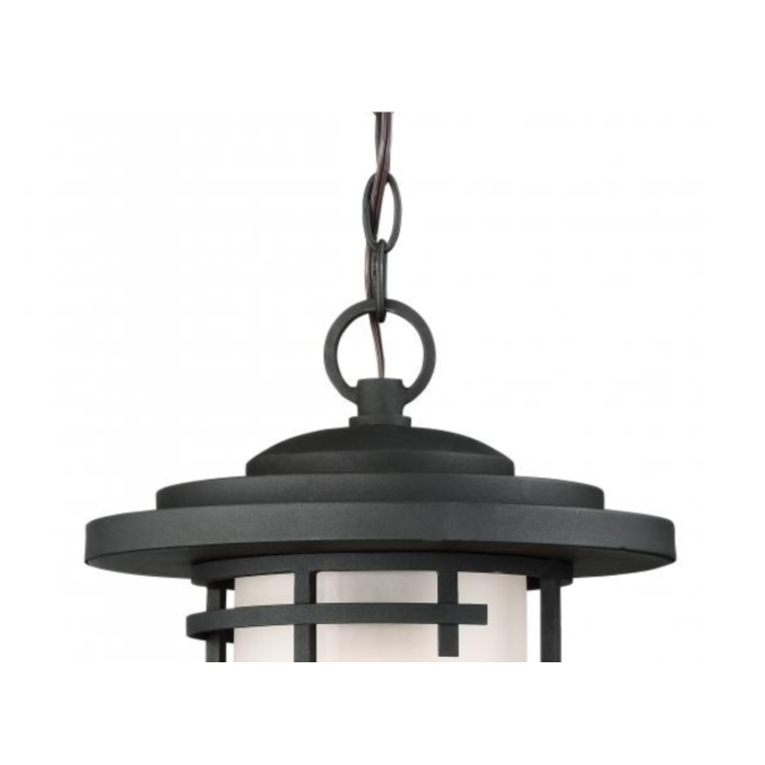 Nuvo 60-6405 Lansing - 1 Light 14" Hanging Lantern with Etched Glass - Textured Black Finish