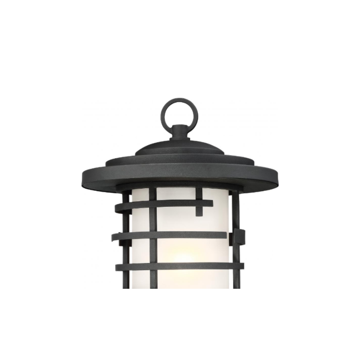Nuvo 60-6406 Lansing - 1 Light 17" Post Lantern with Etched Glass - Textured Black Finish