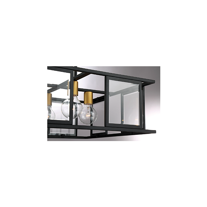 Nuvo 60-6414 Payne - 4 Light Pendant with Clear Beveled Glass - Midnight Bronze Finish