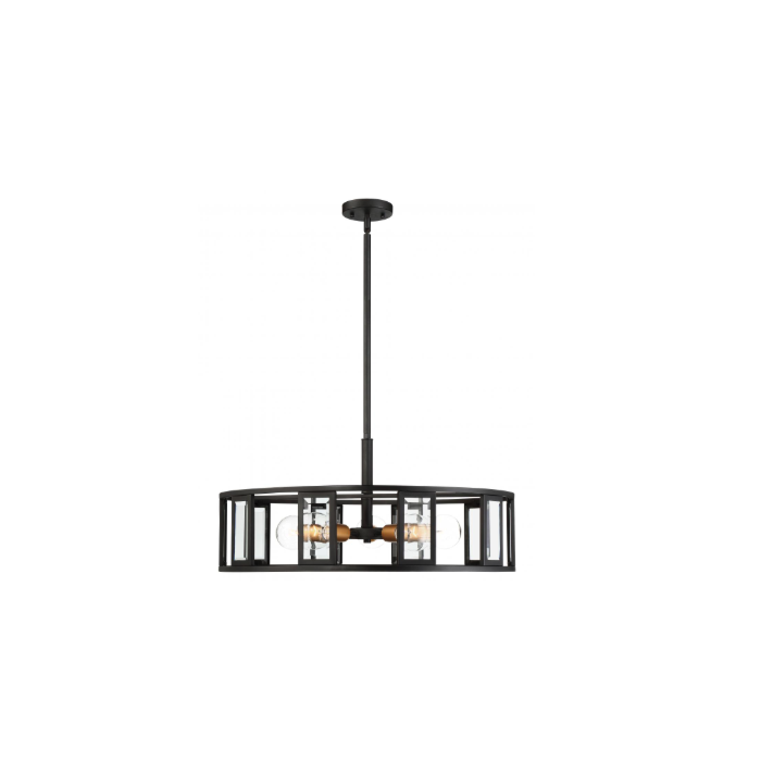Nuvo 60-6416 Payne - 5 Light Pendant with Clear Beveled Glass - Midnight Bronze Finish