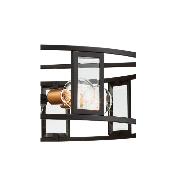 Nuvo 60-6416 Payne - 5 Light Pendant with Clear Beveled Glass - Midnight Bronze Finish