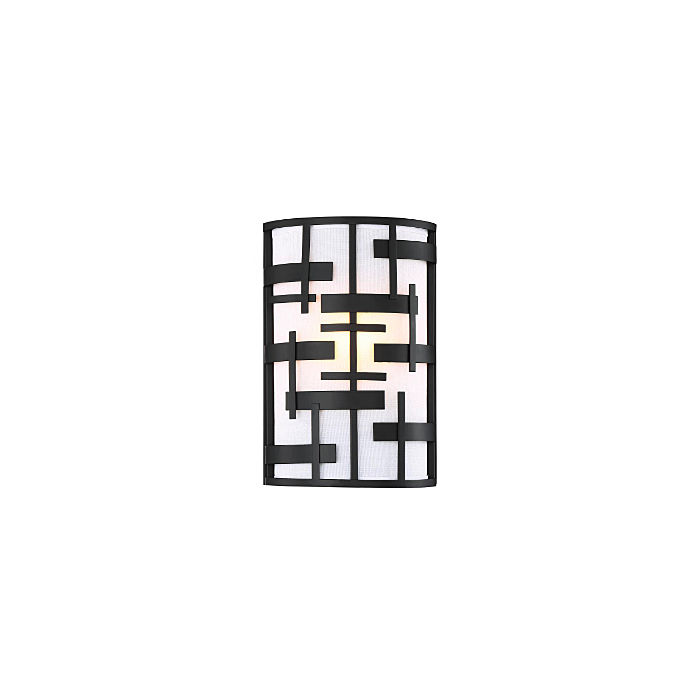 Nuvo 60-6431 Lansing - 2 Light Wall Sconce with White Fabric Shade - Midnight Bronze Finish
