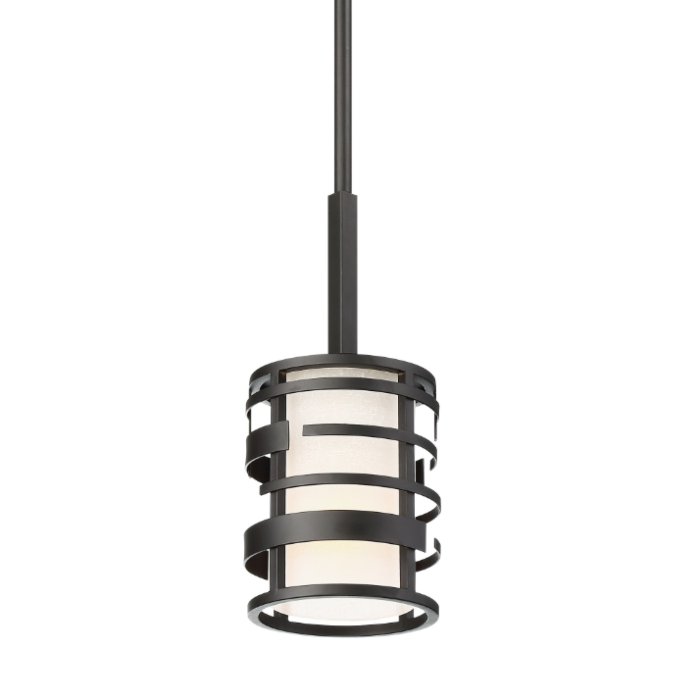 Nuvo 60-6432 Lansing - 1 Light Mini Pendant with Etched Opal Glass - Midnigth Bronze Finish 
