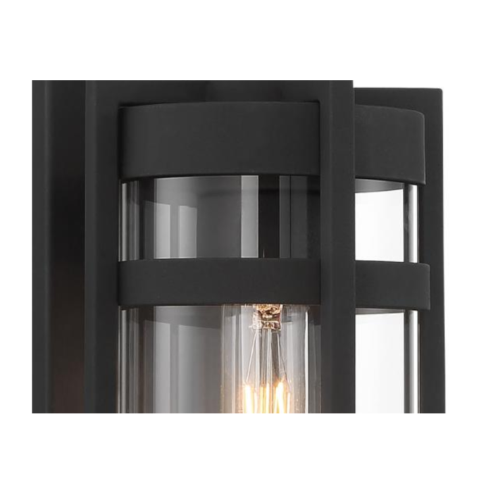 Nuvo 60-6571 Tofino - 1 Light Small Wall Lantern - Clear Glass - Textured Black Finish