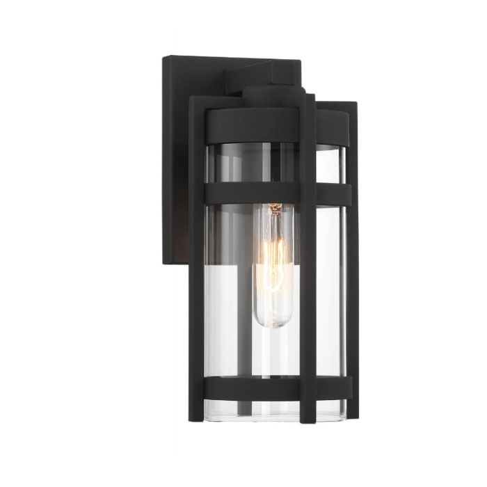 Nuvo 60-6571 Tofino - 1 Light Small Wall Lantern - Clear Glass - Textured Black Finish