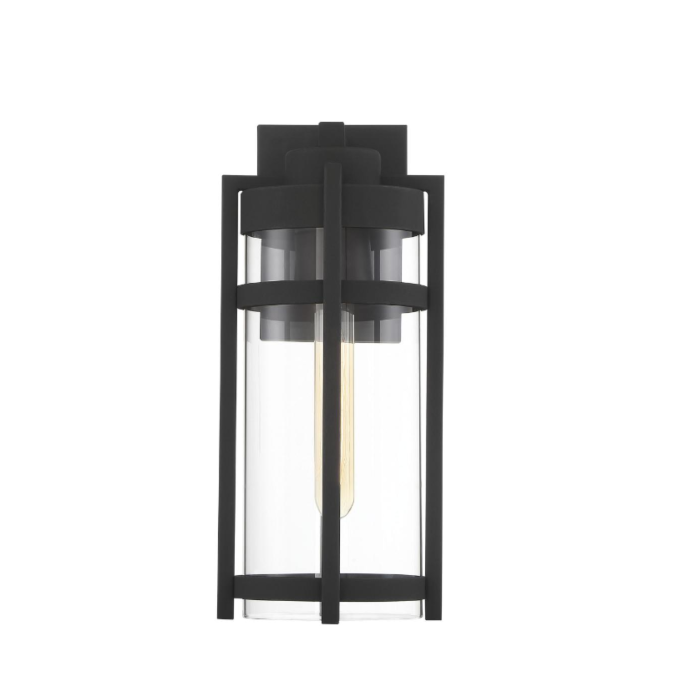 Nuvo 60-6572 Tofino - 1 Light Medium Wall Lantern - Clear Glass - Textured Black Finish