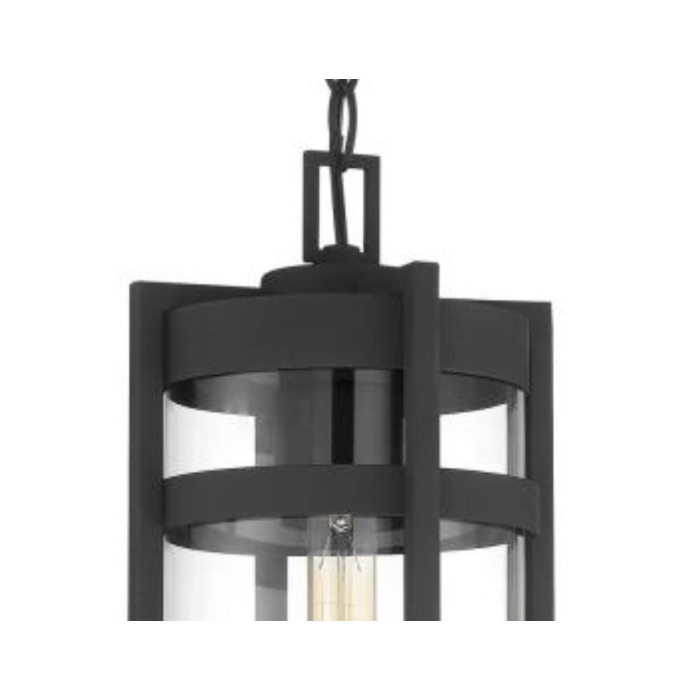 Nuvo 60-6574 Tofino - 1 Light Hanging Lantern- Clear Glass - Textured Black Finish