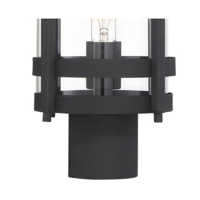Nuvo 60-6575 Tofino - 1 Light Post Lantern - Clear Glass - Textured Black Finish