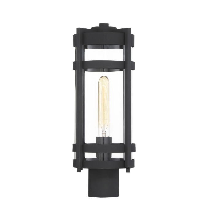 Nuvo 60-6575 Tofino - 1 Light Post Lantern - Clear Glass - Textured Black Finish