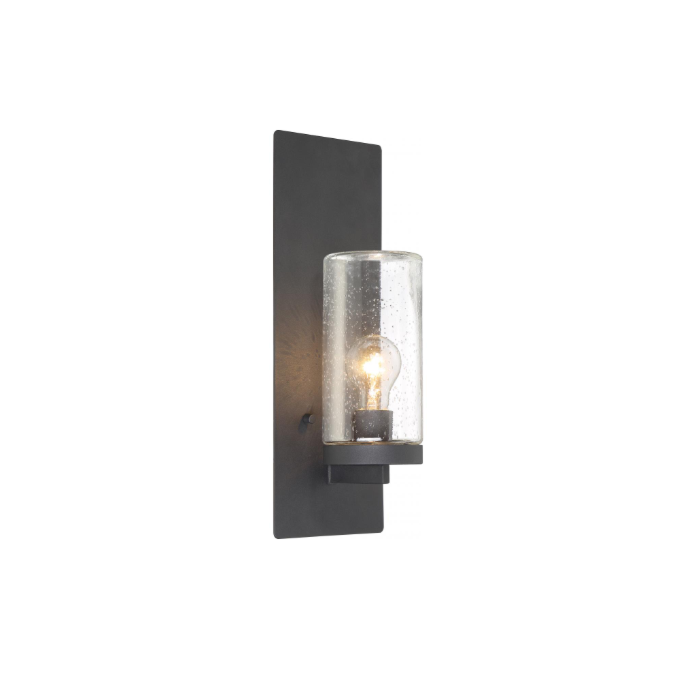 Nuvo 60-6578 Indie - 1 light Large Wall Sconce - with Clear Seeded Glass - Textured Black Finish 