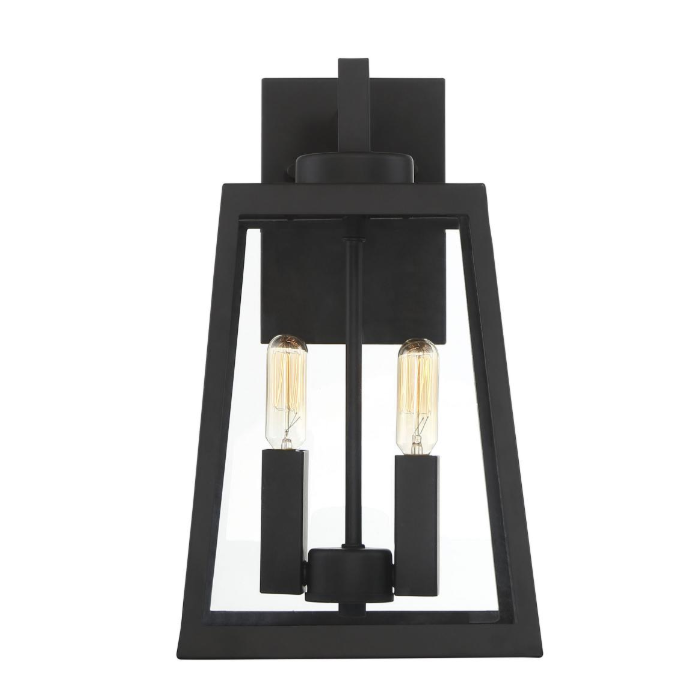 Nuvo 60-6582 Halifax - 2 Light Medium Wall Lantern - with Clear Glass - Matte Black Finish
