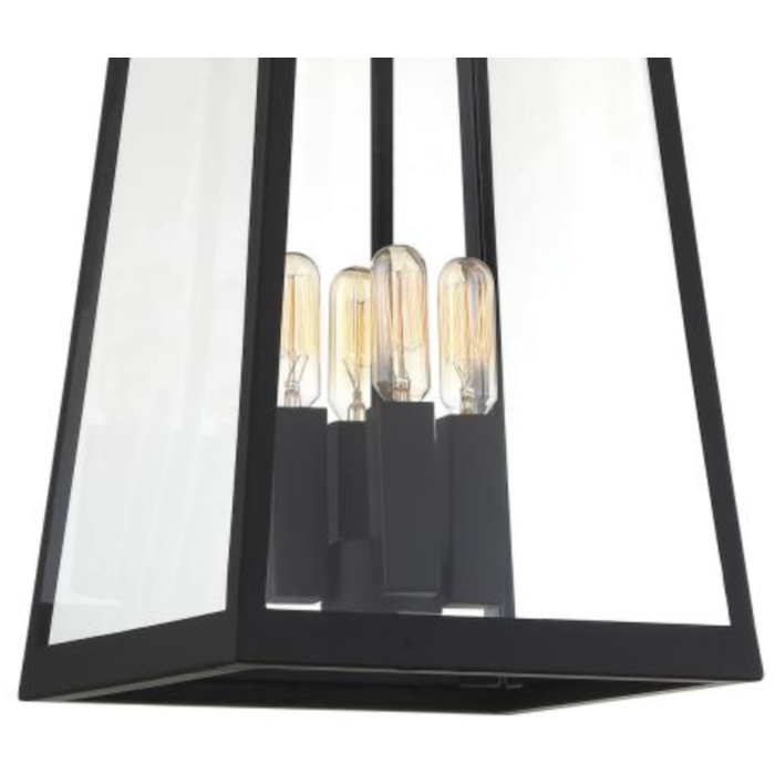 Nuvo 60-6584 Halifax - 4 Light Hanging Lantern - with Clear Glass - Matte Black Finish