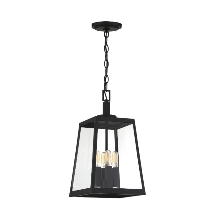 Nuvo 60-6584 Halifax - 4 Light Hanging Lantern - with Clear Glass - Matte Black Finish