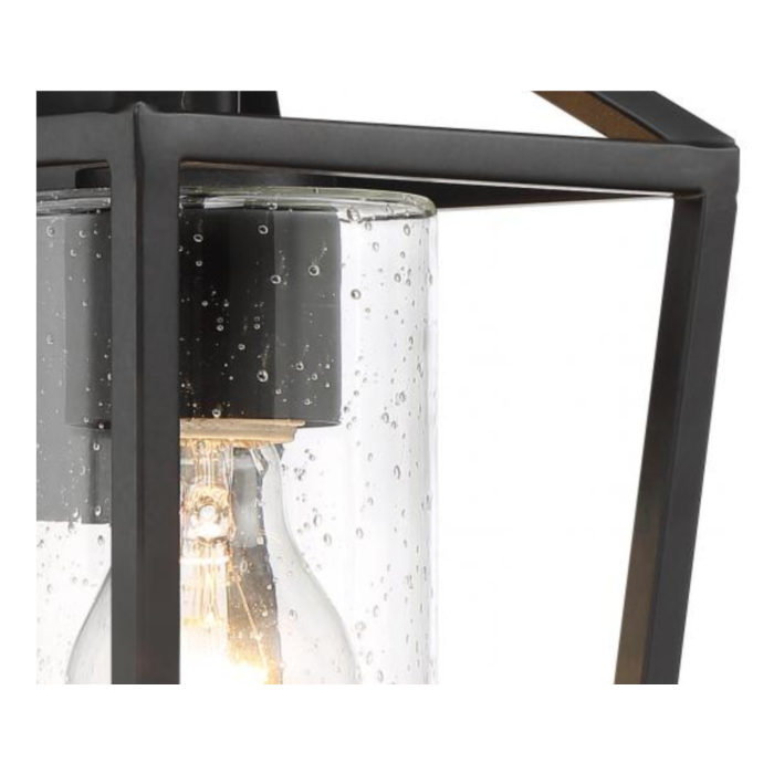 Nuvo 60-6591 Hopewell- 1 Light Small Wall Lantern - with Clear Seeded Glass - Matte Black Finish