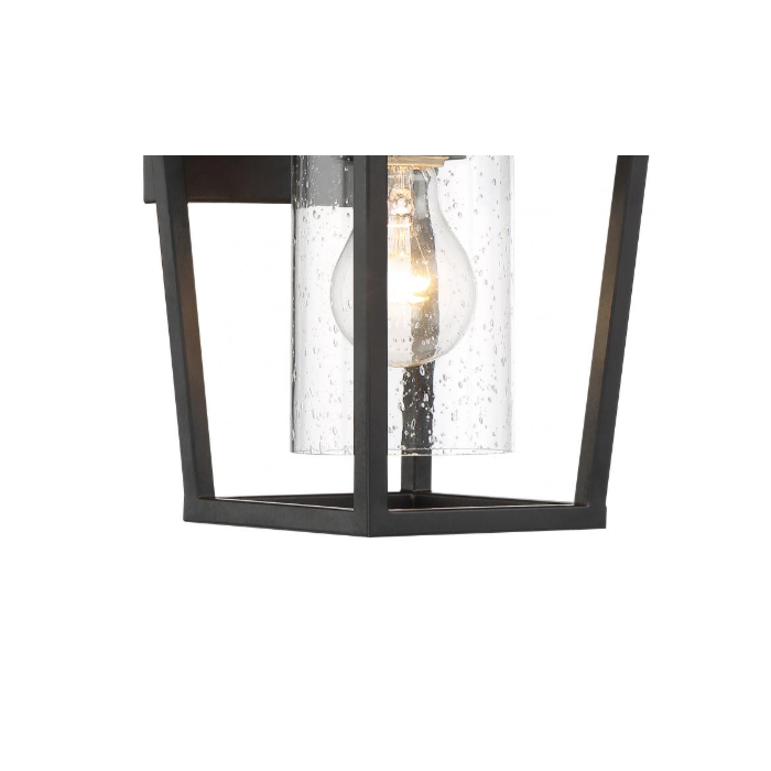 Nuvo 60-6591 Hopewell- 1 Light Small Wall Lantern - with Clear Seeded Glass - Matte Black Finish