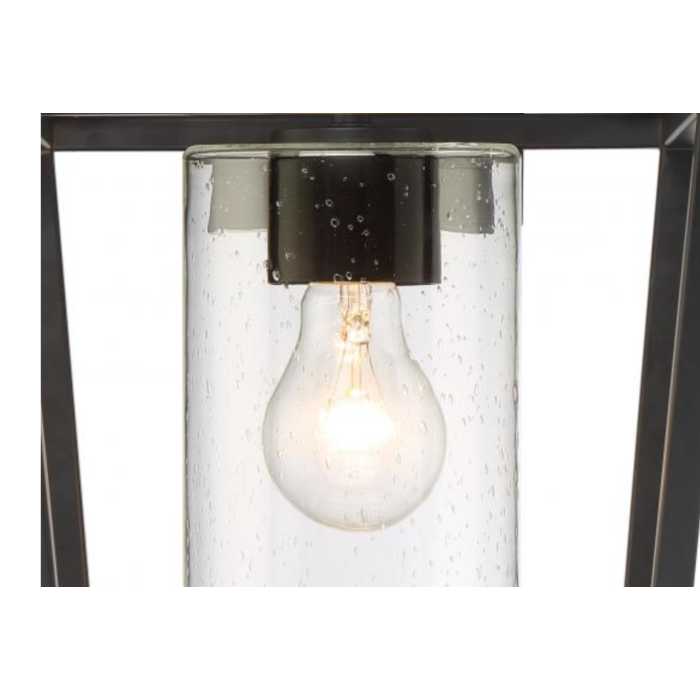 Nuvo 60-6593 Hopewell- 1 Light Large Wall Lantern - with Clear Seeded Glass - Matte Black Finish