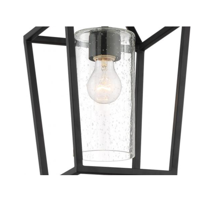 Nuvo 60-6594 Hopewell- 1 Light Hanging Lantern - with Clear Seeded Glass - Matte Black Finish