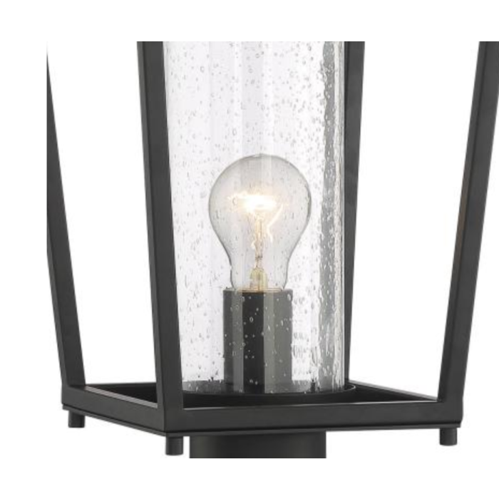 Nuvo 60-6595 Hopewell- 1 Light Post Lantern - with Clear Seeded Glass - Matte Black Finish