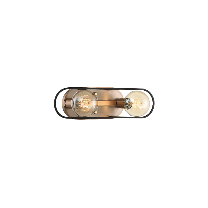 Nuvo 60-6652 Chassis- 2 Light Vanity - Copper Brushed Brass and Matte Black Finish