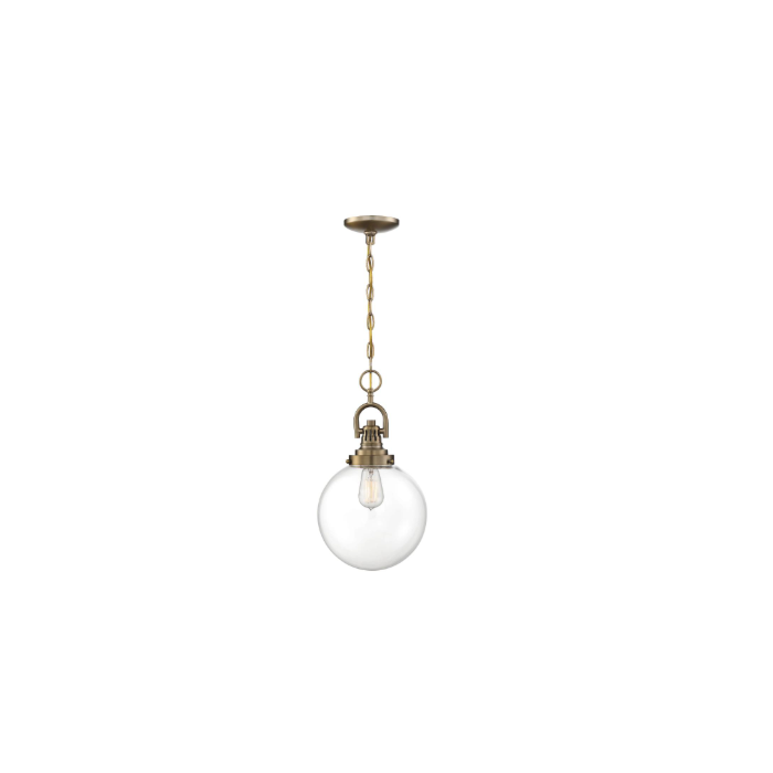 Nuvo 60-6671 Skyloft- 1 Light Pendant - with Clear Glass - Burnished Brass Finish