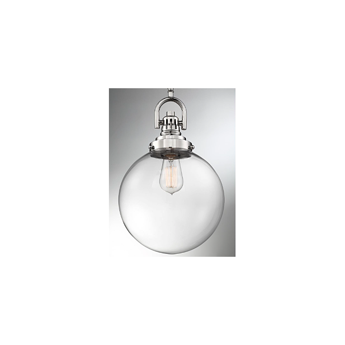 Nuvo 60-6672 Skyloft -1 Light Pendant - with Clear Glass - Polished Nickel Finish