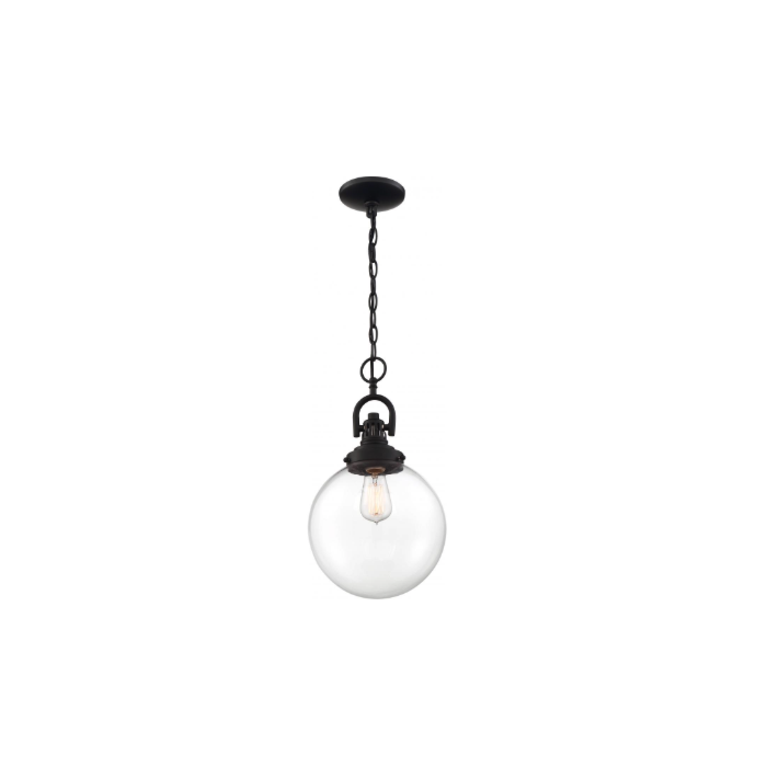 Nuvo 60-6673 Skyloft -1 Light Pendant - with Clear Glass - Aged Bronze Finish