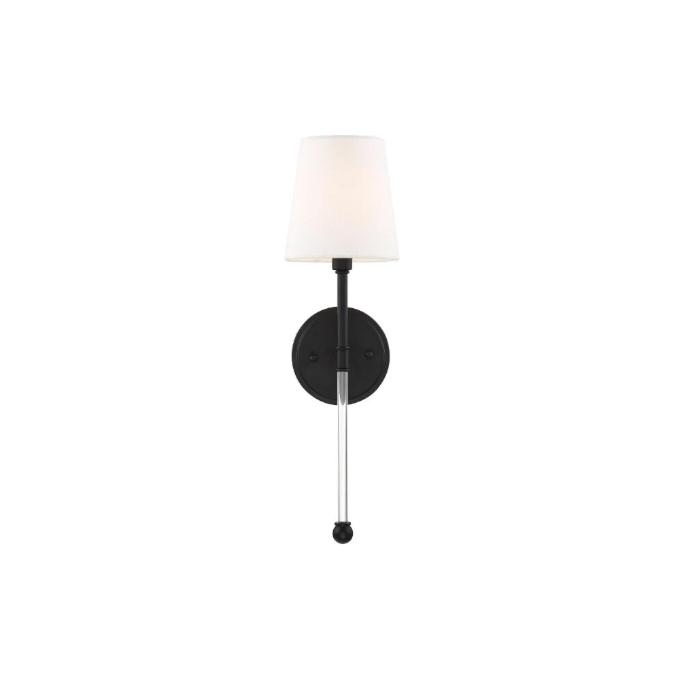Nuvo 60-6689 Olmstead - 1 Light Wall Sconce - with White Linen Shade - Aged Bronze Finish