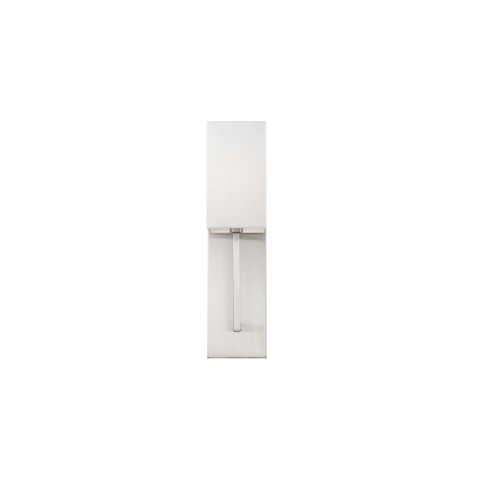 Nuvo 60-6691 Vesey - 1 Light Wall Sconce - with White Linen Shade - Brushed Nickel Finish