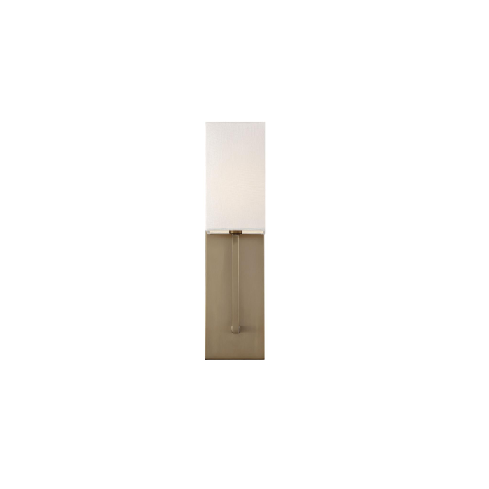 Nuvo 60-6692 Vesey - 1 Light Wall Sconce - with White Linen Shade - Burnished Brass Finish