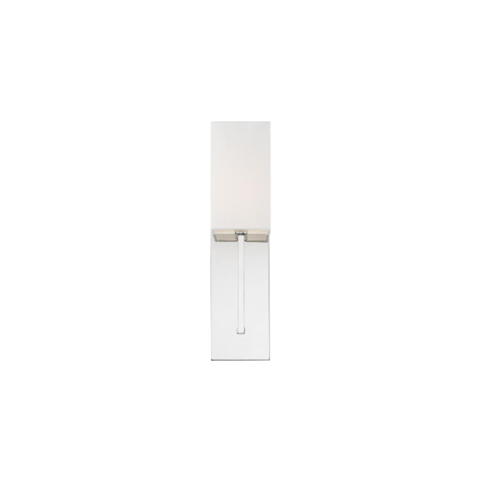 Nuvo 60-6693 Vesey - 1 Light Wall Sconce - with White Linen Shade - Polished Nickel Finish
