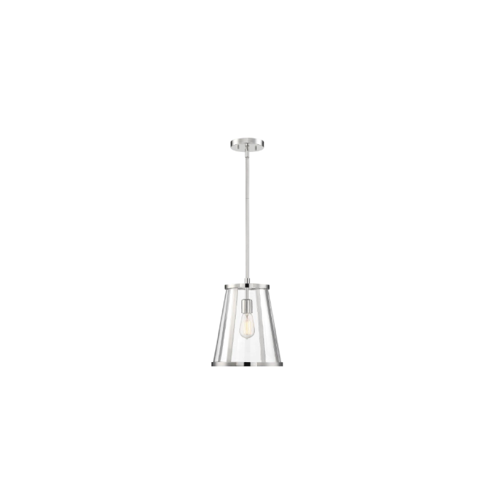 Nuvo 60-6698 Bruge - 1 Light Pendant - with Clear Glass - Polished Nickel Finish