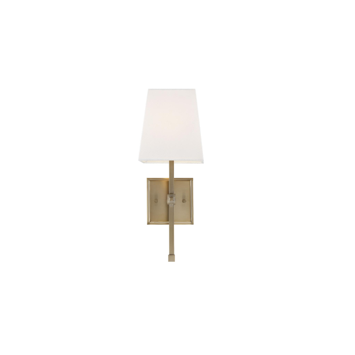 Nuvo 60-6707 Highline - 1 Light Vanity - with White Linen Shade - Burnished Brass Finish
