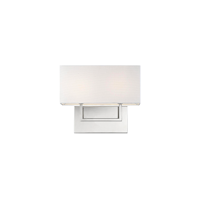 Nuvo 60-6718 Tribeca - 2 Light Vanity - with White Linen Shade - Polished Nickel Finish