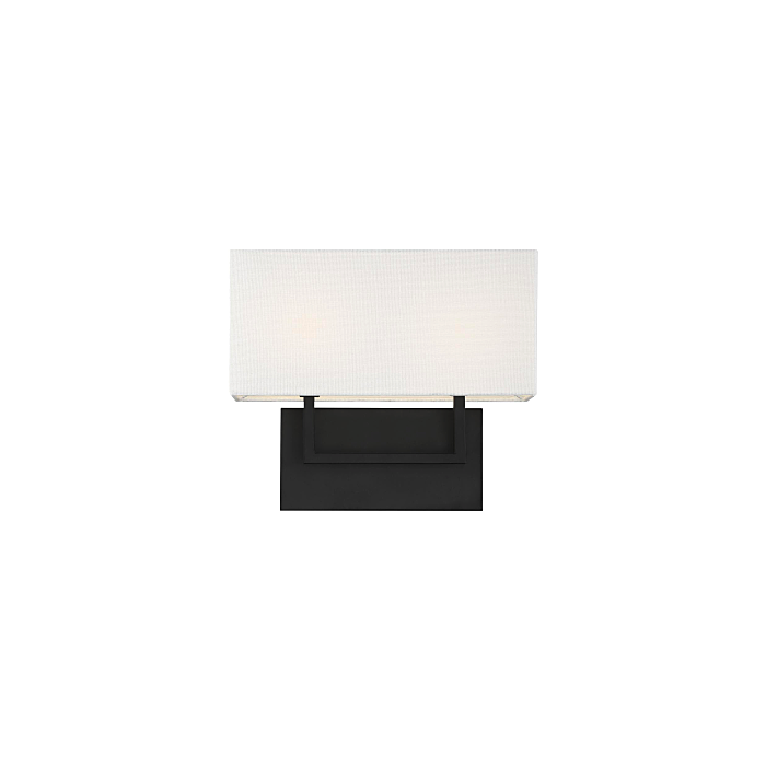 Nuvo 60-6719 Tribeca - 2 Light Vanity -with White Linen Shade Aged Bronze Finish