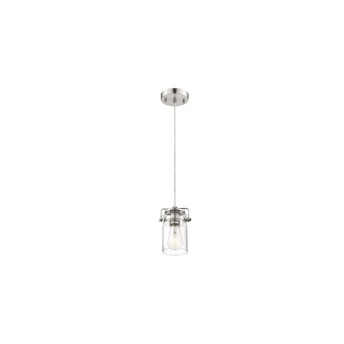 Nuvo 60-6734 Antebellum - 1 Light Mini Pendant - with Clear Glass - Polished Nickel 