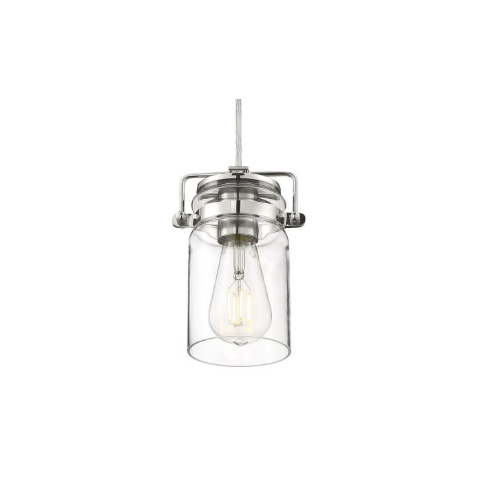 Nuvo 60-6734 Antebellum - 1 Light Mini Pendant - with Clear Glass - Polished Nickel 