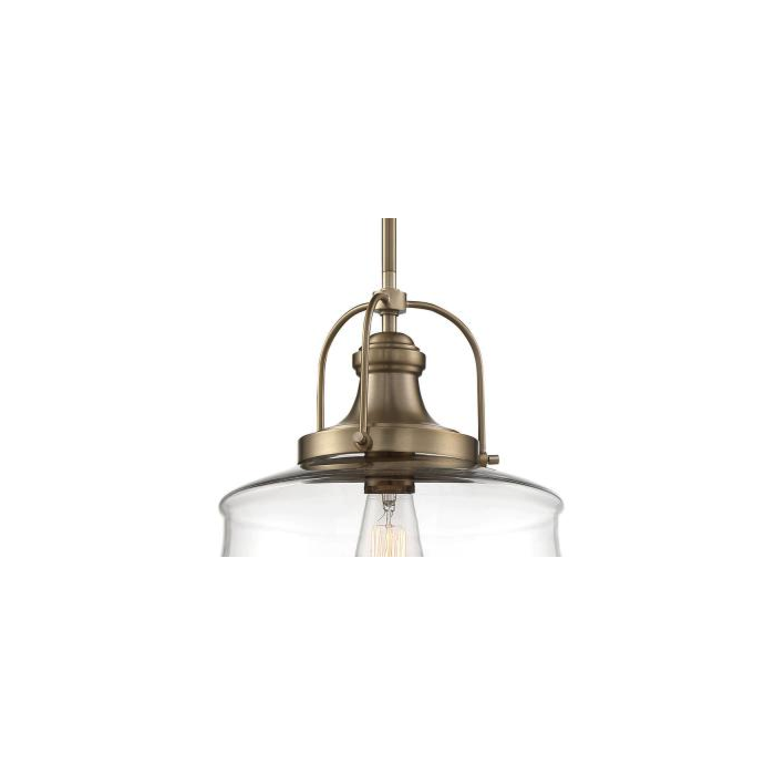 Nuvo 60-6757 Basel - 1 Light Pendant - with Clear Glass - Burnished Brass Finish