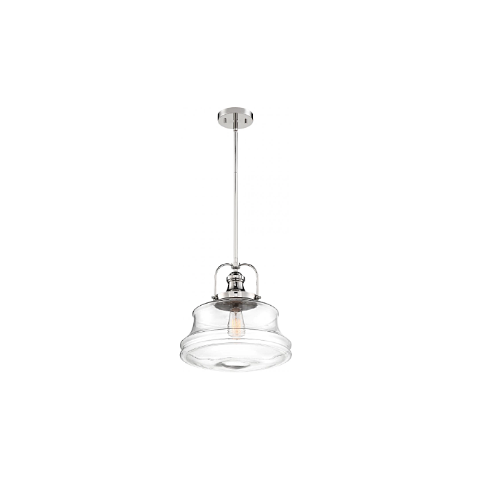 Nuvo 60-6758 Basel - 1 Light Pendant - with Clear Glass - Polished Nickel Finish