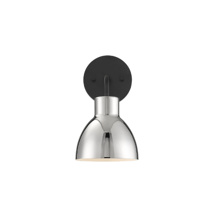 Nuvo 60-6771 Sloan - 1 Light Vanity- Matte Black and Polished Nickel Finish