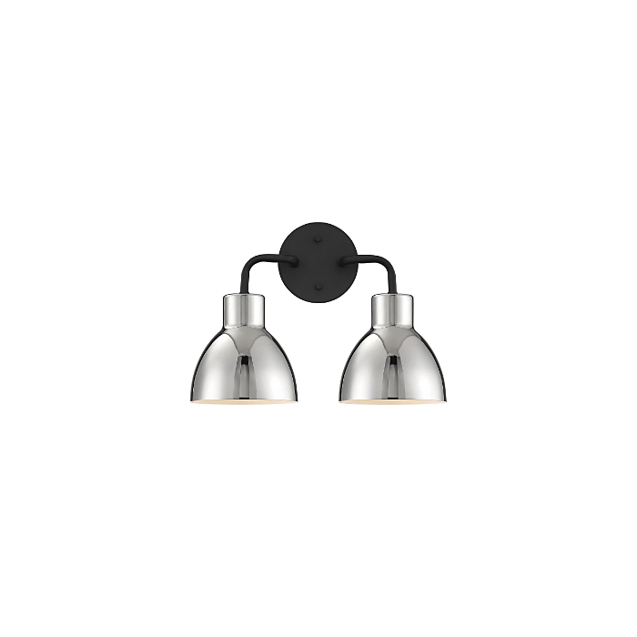 Nuvo 60-6772 Sloan - 2 Light Vanity- Matte Black and Polished Nickel Finish