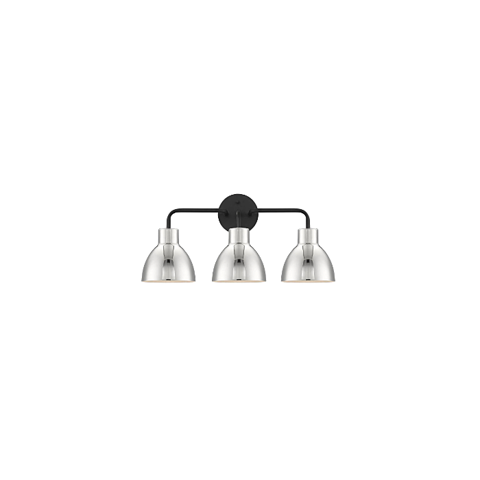 Nuvo 60-6773 Sloan - 3 Light Vanity- Matte Black and Polished Nickel Finish